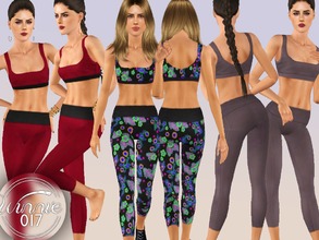 Sims 3 — Activewear Set by winnie017 — An activewear set consisting of a simple sports top and tights Recolorable