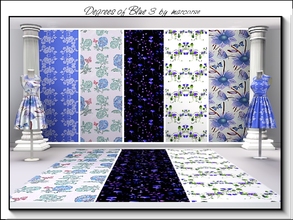 Sims 3 — Degrees of Blue 3_marcorse by marcorse — Five selected patterns in shades of blue. All are found in Fabrics.