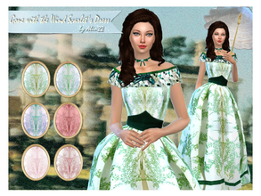 Sims 4 — Gone with the Wind Dress - Scarlet's BBQ by alin2 — This is the the dress Scarlet worn in Gone with the Wind,