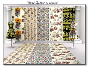 Sims 3 — Floral Sundries_marcorse. by marcorse — A collection of 5 floral Fabric patterns.