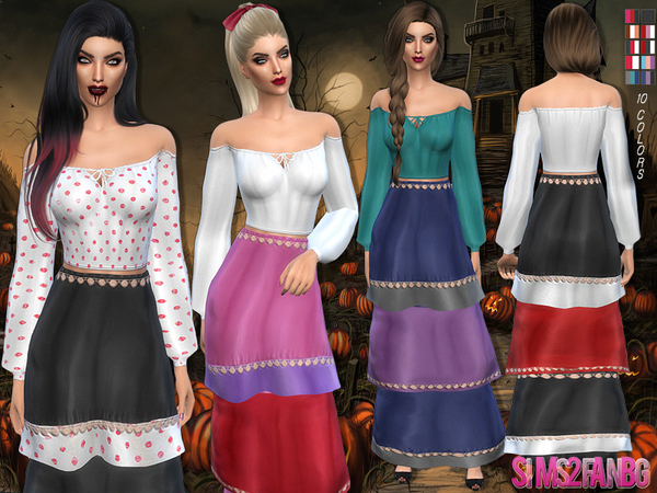 Sims 4 — 96 - Halloween costume by sims2fanbg — .:96 - Halloween costume:. Dress in 10 different colors and new mesh. I