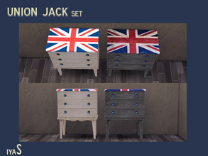 Sims 4 — Union Jack Dresser by soloriya — Stylish dresser designed with Union Jack flag. Part of Union Jack set. Two