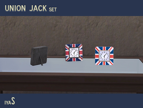 Sims 4 — Union Jack Clock by soloriya — Simple clock designed with Union Jack flag always shows you exact time. Part of