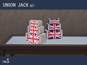 Sims 4 — Union Jack Three Boxes by soloriya — Three simple boxes designed with Union Jack flag. Part of Union Jack set.