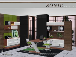 Sims 3 — Sonic Home Office by NynaeveDesign — Convert a small space to a polished eye-catching and functional home
