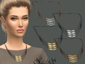 Sims 4 — NataliS_Layered rope and metal tubes necklace by Natalis — Fashion accessory - multilayer necklace metal easy