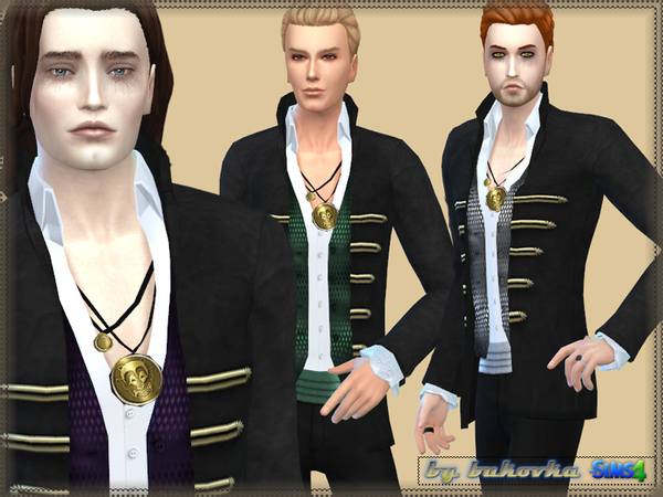 Sims 4 — Jacket Vampire by bukovka — Exquisite velvet jacket for men. Install a separate slot. Mesh slightly modified. 4