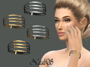 Sims 4 — NataliS_Layered rope and metal tubes bracelet by Natalis — Fashion accessory - multilayer bracelet ... metal