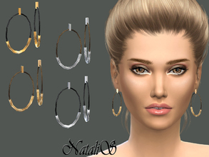 Sims 4 — NataliS_ Rope and metal tubes earrings by Natalis — Fashion accessory - rope hoop earrings ... metal easy bend