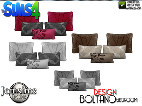 Sims 4 — boltano cushions bed by jomsims — boltano cushions bed
