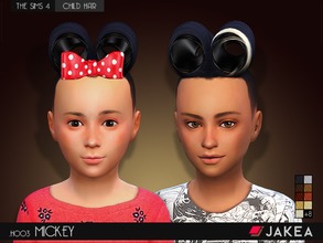 Sims 4 — JAKEA - H003 - MICKEY (Child Hair) by JAKEASims — - New mesh - 17 Colors - Boy & Girl - Compatible with hats