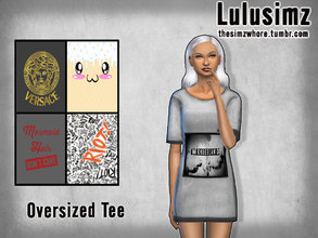 Sims 4 — Random Oversized Tees- need mesh by Lulusimz — I hope you guys enjoy my new recolor set. The original mesh is