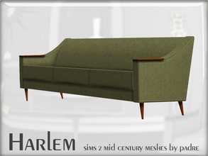 Sims 2 — Harlem 3 Seater Sofa by Padre — A 3 seater sofa to match the loveseat and armchair in the Harlem set. This item
