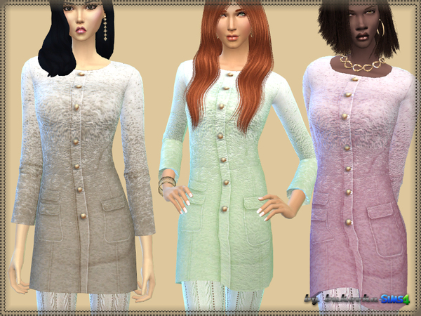 Sims 4 — Set Coats and Tights by bukovka — A set of dress and tights for women. Coat decorated with bright buttons, shown