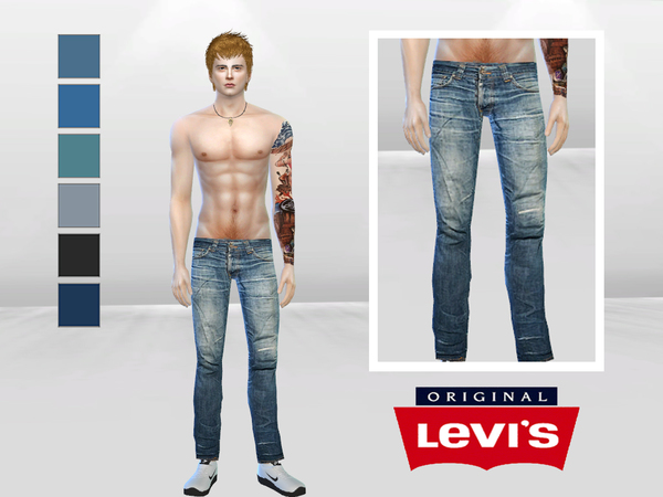 Sims 4 — Grim Tim Denim Jeans by McLayneSims — Standalone item 6 Swatches No recoloring Please don't upload my works to