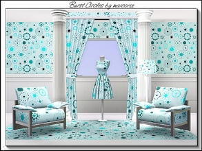 Sims 3 — Burst Circles_marcorse by marcorse — Geometric pattern: firework style burst circles in teal and aqua