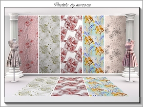 Sims 3 — Pastels_marcorse by marcorse — A selection of five patterns in subdued pastel tones. Flower Web and Meadow