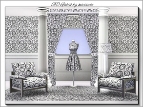 Sims 3 — 3D Gears_marcorse by marcorse — Abstract pattern: monochrome design resembling 3D gears.