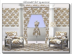 Sims 3 — Horizontal Curl_marcorse by marcorse — Abstract pattern: stylised curl shape in a horizontal design in brown