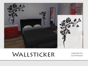 Sims 4 — Floral wallsticker by JustMoose — Floral wallstickers, contains 3 black swatches (3 different floral shapes).