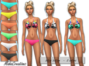 Sims 4 — Bikini Bottom by MahoCreations — 8 colors in a set, as underwear or bikini bottom