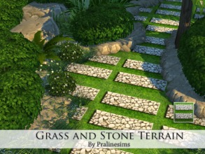 Sims 4 — Grass and Stone Terrain  by Pralinesims — By Pralinesims