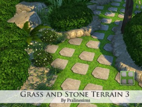 Sims 4 — Grass and Stone Terrain 3 by Pralinesims — By Pralinesims