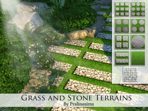 Sims 4 — Grass and Stone Terrains by Pralinesims — By Pralinesims