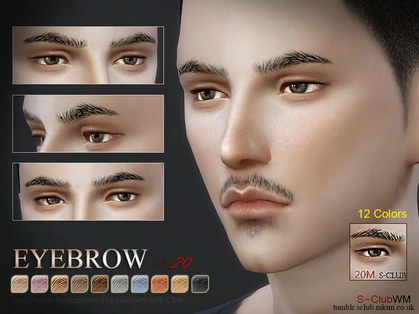 Sims 4 — S-Club WM thesims4 Eyebrows 20M by S-Club — Eyebrow for men, enjoy, thank you :3
