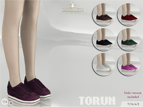 Sims 4 — Madlen Torun Sneakers by MJ95 — New jogging shoes for your sim! Come in 7 colours (suede texture). Joints are
