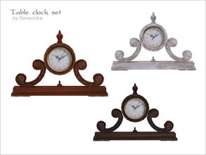 Sims 4 — [Table clock set] Clock02 Abertura by Severinka_ — Table (Mantel) clock in a classic style 'Abertura' 3 colors