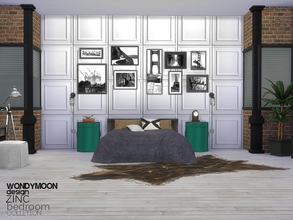 Sims 4 — Zinc Bedroom by wondymoon — - Zinc Bedroom - Wondymoon|TSR - Nov'2015 - Set Contains -Bed -Bed Cover -Pillows
