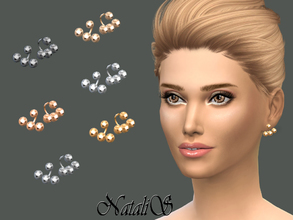 Sims 4 — NataliS_Metal balls ear jackets by Natalis — Ear jackets are designed to be worn with the stud ball in front and