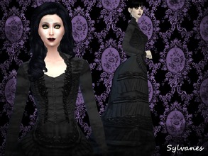 Sims 4 — Lost souls bustledress_T.D. by Sylvanes2 — A more gothic styled bustle dress for your sims. For a more darker