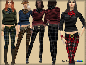Sims 4 — Set Pants and Sweater by bukovka — Set: sweater and pants for women. Install a separate slot, 4 different