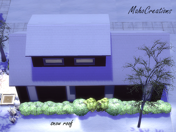 Sims 4 — Snow Roof v2 by MahoCreations — Another snow roof for your sims home.