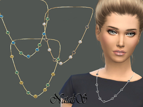 Sims 4 — NataliS_Semi-precious multi-stone necklace by Natalis — Excellent jewelry for any occasion - Semi-precious