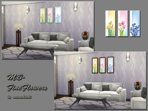 Sims 4 — MB-FineFlowers by matomibotaki — Painting-recolors with lovely floral motives, 3 differnet flower motives and 2