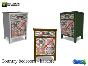 Sims 4 — kardofe_Country bedroom_EndTable by kardofe — Bedside table with a door and a drawer
