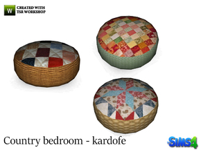Sims 4 — kardofe_Country bedroom_Puff by kardofe — Puff comfortable wicker and fabric 