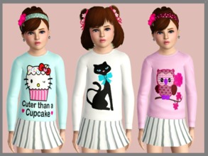 Sims 3 — Girls Sweaters by SweetDreamsZzzzz — Set of 3 Girls Sweaters recolorable