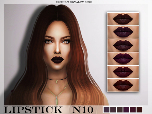 Sims 4 — Lipstick N10 by FashionRoyaltySims — Matte lipstick with dark colors for your sims :) Standalone Custom