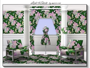 Sims 3 — Light & Shade_marcorse by marcorse — Fabric pattern bright and light stylised flowers on a deep toned