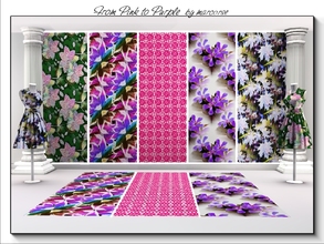 Sims 3 — From Pink to Purple_marcorse by marcorse — Five collected Fabric patterns in tonings from pink to purple..