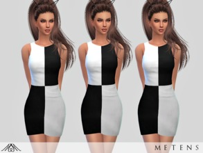 Sims 4 — Ariana - Dress by Metens — Black and White dress inspired by Ariana Grande's New item / 1 variation Mesh with