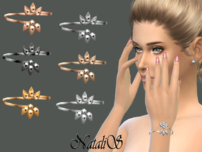 Sims 4 — NataliS_Triple spikes open bracelet by Natalis — Open bracelet with triple metal spikes. High polish finish. 6