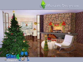 Sims 4 — Cheers! by SIMcredible! — A classy dining room set with several pieces to decorate a beautiful Christmas
