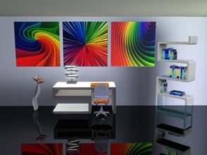 Sims 3 — Over the rainbow by Andreja157 — Abstract rainbow paintings/posters, 3 files Made in TSRW from EA mesh (ITF