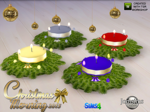 Sims 4 — christmas morning 2015 candles table by jomsims — christmas morning 2015 candles table