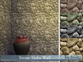 Sims 4 — Stone Slabs Wall  by Ineliz — A set of seamless stone texture, which comes in 5 shades. Enjoy!